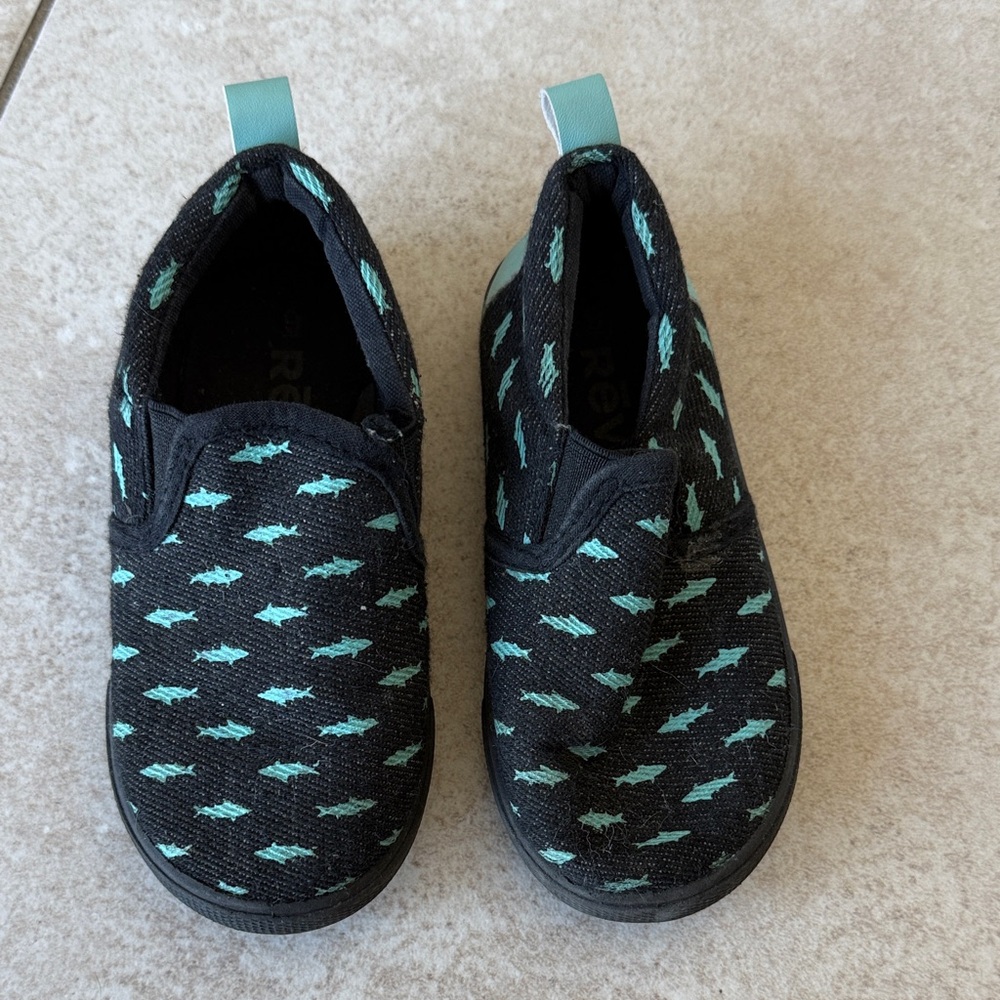 Kids Slip-On Shoes - Black and turquoise
